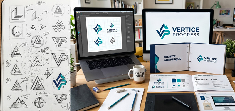 Création de logo sur mesure : de l'idée crayonnée à la charte graphique complète