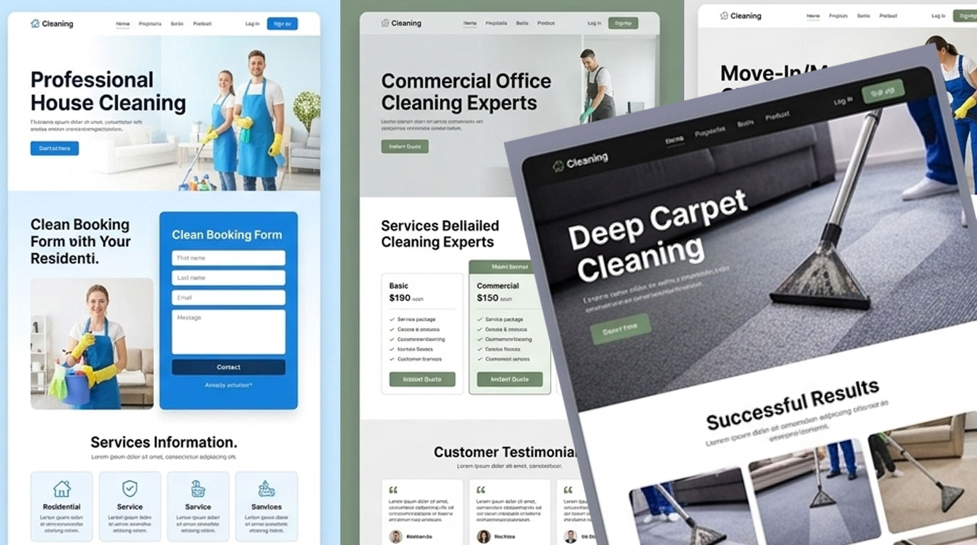 Je vais créer le site One-page Express 48h pour vos services de Nettoyage